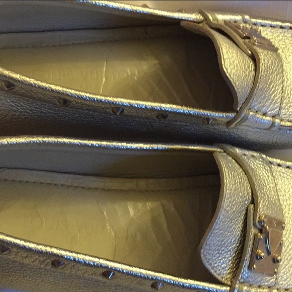 LOUIS VUITTON RARE! Driving Mocs Silver EU 37 - Picture 4 of 8